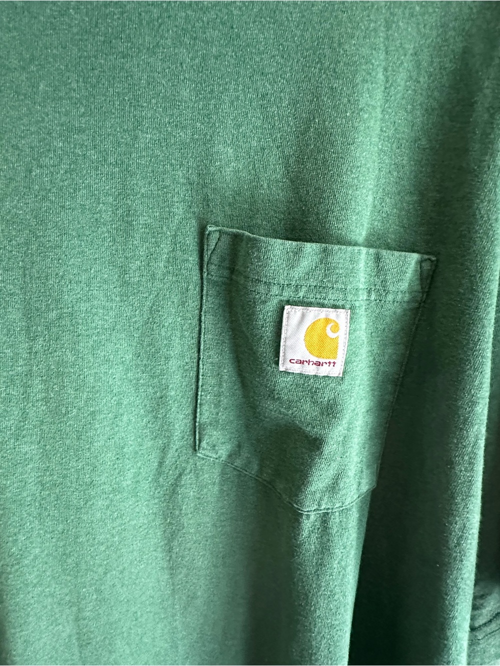 Carhartt Loose Fit 2XL Green Pocket T-Shirt Short Sleeve Workwear Logo Tee - Picture 3 of 6
